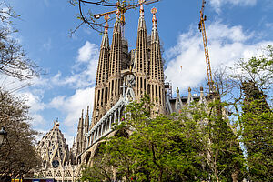 erster Blick auf die Sagrada Familia